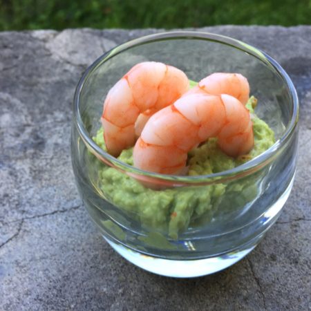 verrine guacamole crevettes