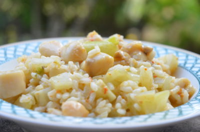 risotto aux pétoncles et au fenouil