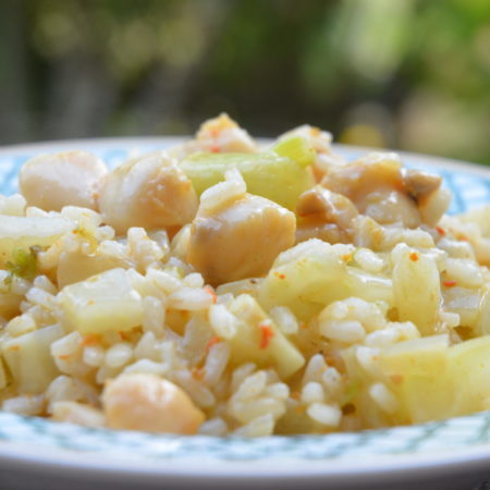 risotto aux pétoncles et au fenouil